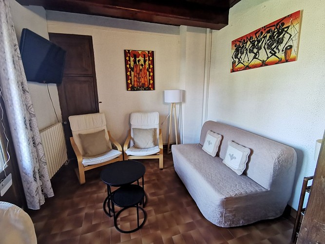 Coin salon gîte Le Barry