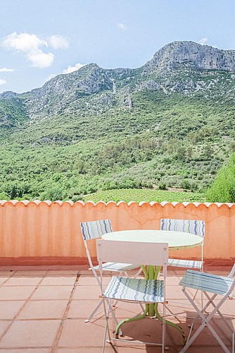 Terrasse de la chambre Seranne