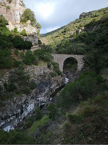Gorges du Brian et pont Daniel sur le sentier pédestres de Minerve (PR)