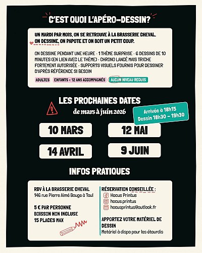 Apéro-Dessin - Hocus Printus à l'Atelier