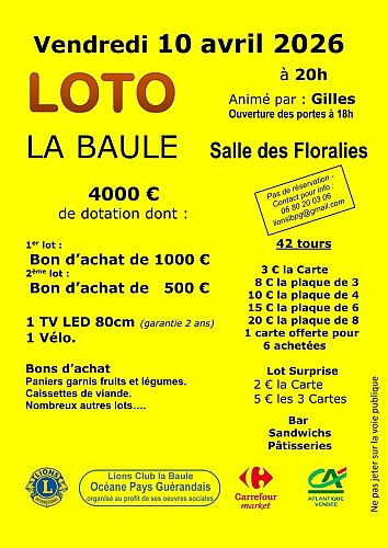 Loto du Lions Club La Baule Pays Guérandais