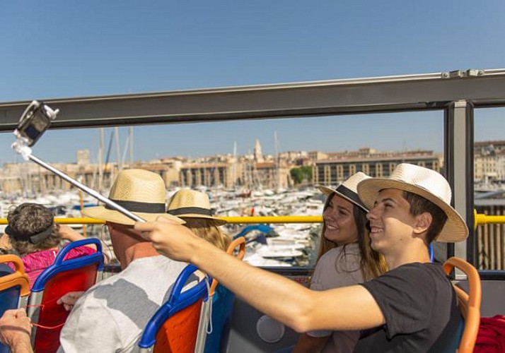 Tour de Marseille en bus à impériale - Arrêts multiples - Pass 1 ou 2 jours