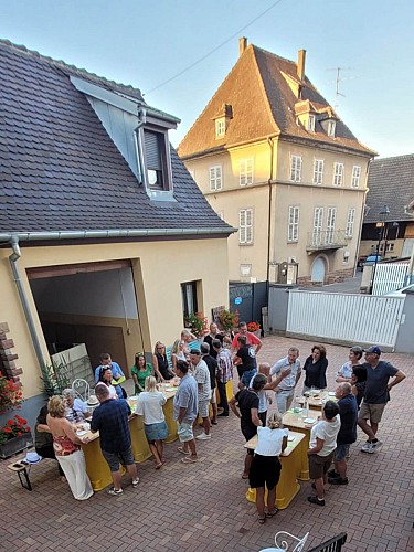 Gourmet aperitif at winery Tappe