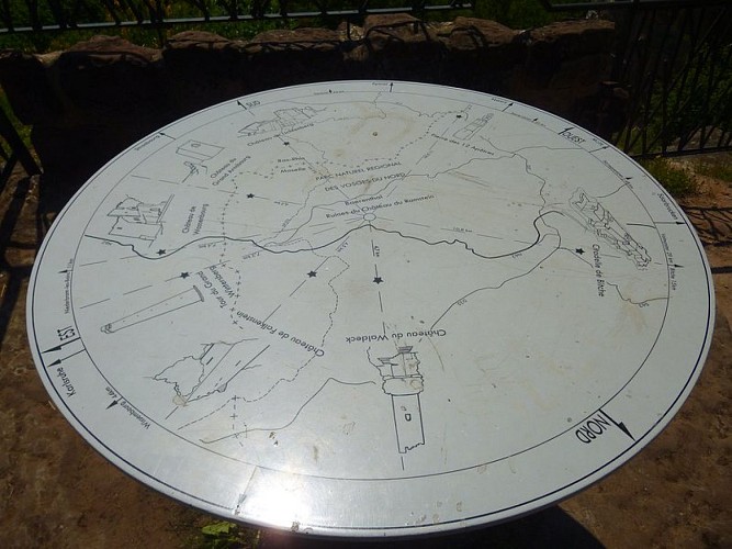 Table d'orientation sur la plate-forme du château