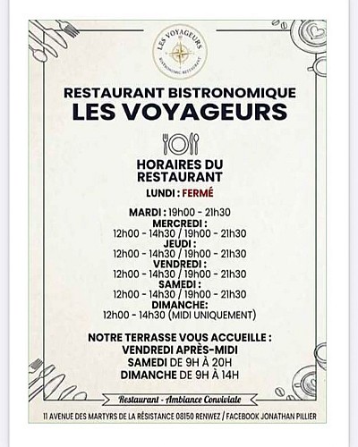 horaires et jours d'ouverture