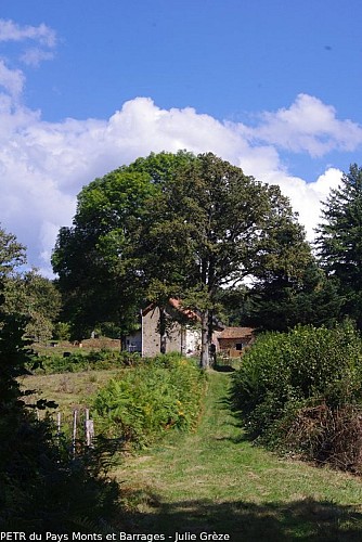 Vue sur l'habitation avant l'arrivée au Pont de la Rode