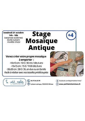 Stage création mosaïque façon antique
