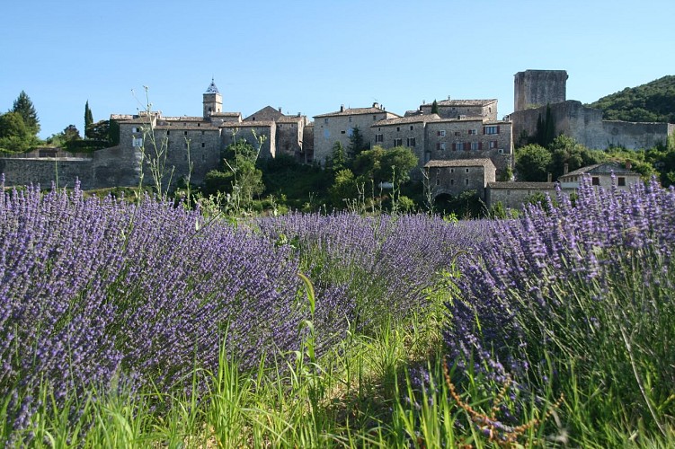 Montclus, village classified as "Most Beautiful Villages of France