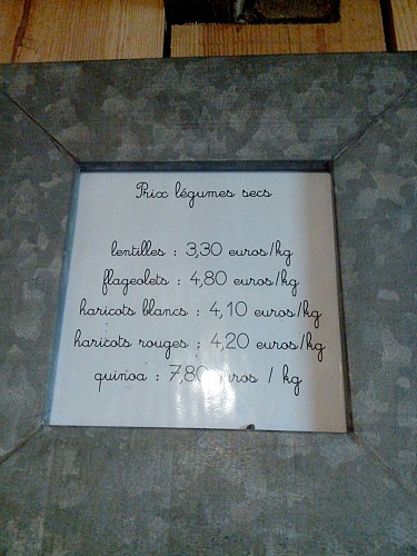 POINT DE VENTE DE PRODUITS BIO - GAEC LE PALAINEAU