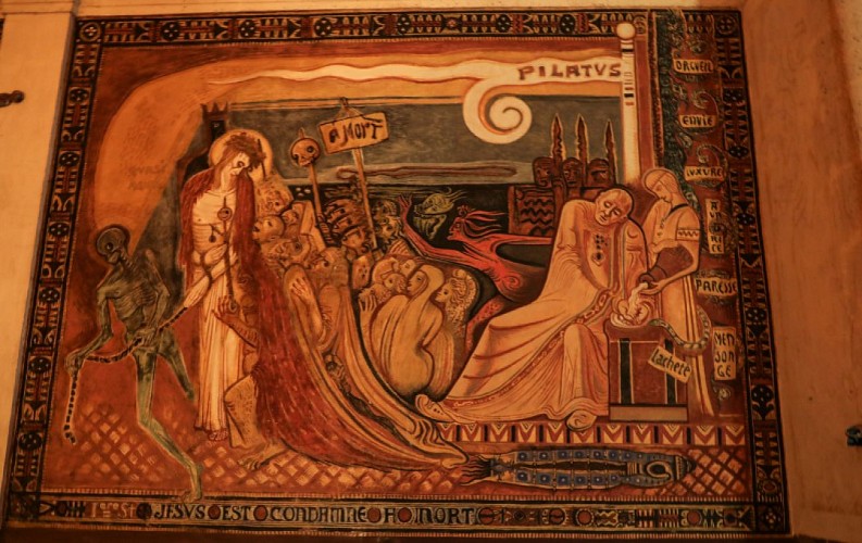 Peintures murales contemporaines dans l'église