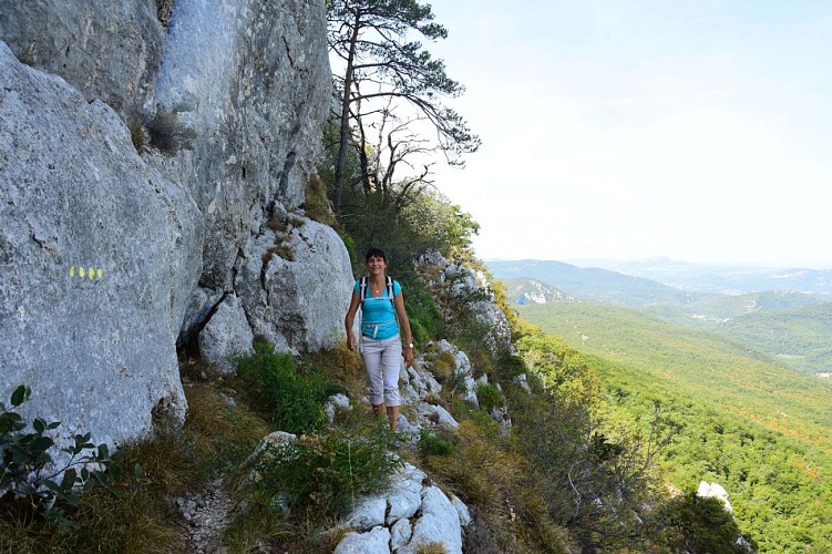 Suivre les pointillés jaunes