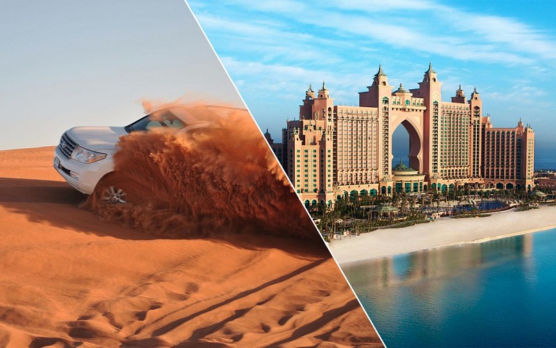 2 Day Combo: Desert Safari + Dubai City Tour + Dhow Dinner Cruise