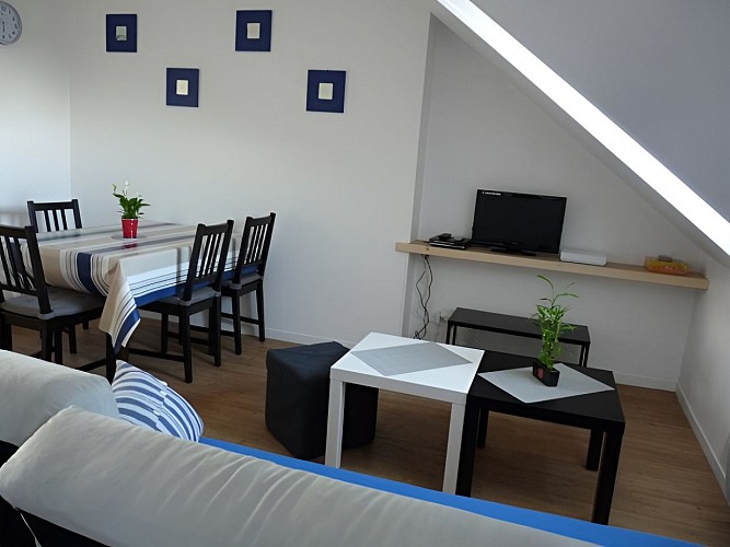 Gîte les Moulières à Honfleur, séjour-salon