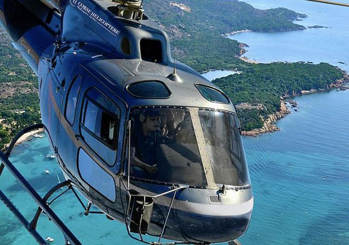 Helicopter Flight over the Gulf of Ajaccio