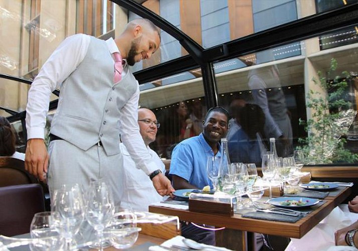 Dinner aboard the top-deck of a bus: Bustronome - London