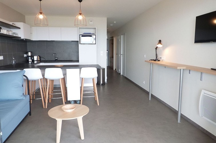 Appartement de standing vue mer pour 4/6 personnes dans résidence avec piscine extérieure chauffée, accès direct plage