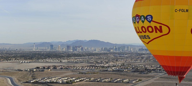 Sunrise hot air balloon ride over Las Vegas