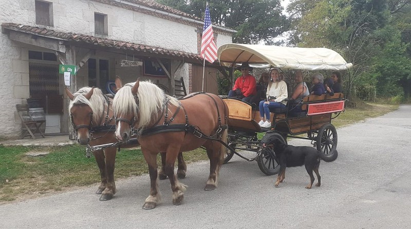 Bapteme en Calèche départ devant le Saloon