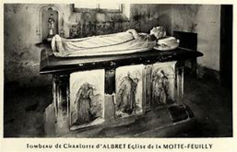 Eglise de la Motte Feuilly et le gisant de Charlotte d'Albret