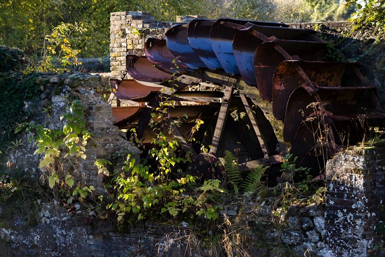 L'ancienne roue du moulin de la source de l'Orbiquet.