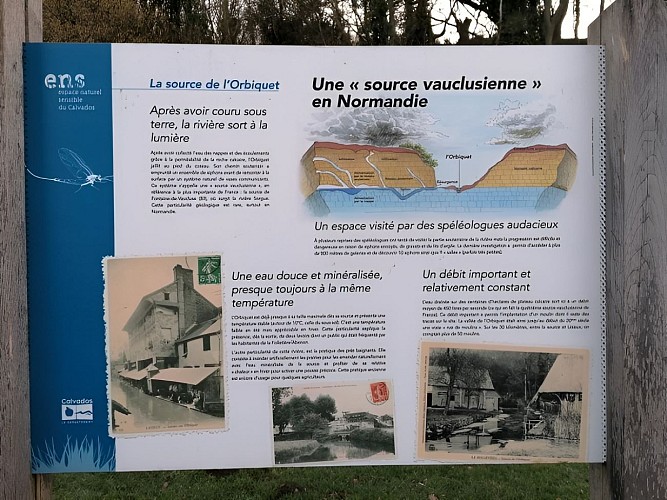 Source de l'Orbiquet Panneau pédagogique ©D Coudray FEV 2021