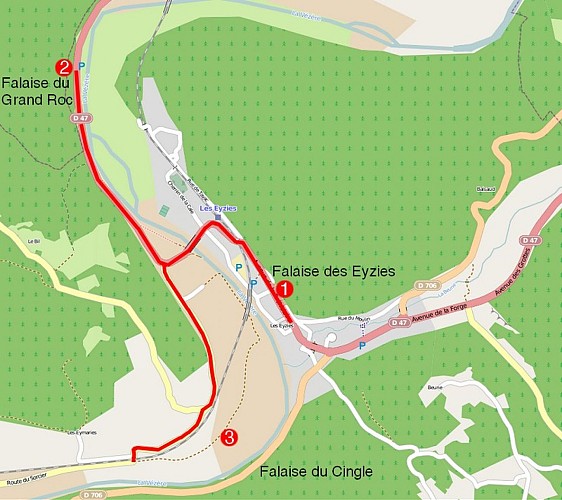 Falaises de la Vézère autour des Eyzies