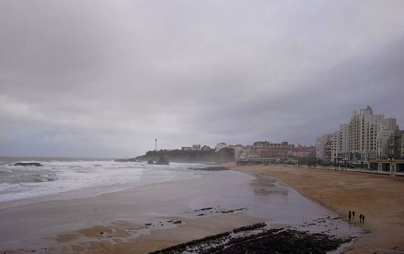 Promenade Grande plage-Biarritz-En hiver