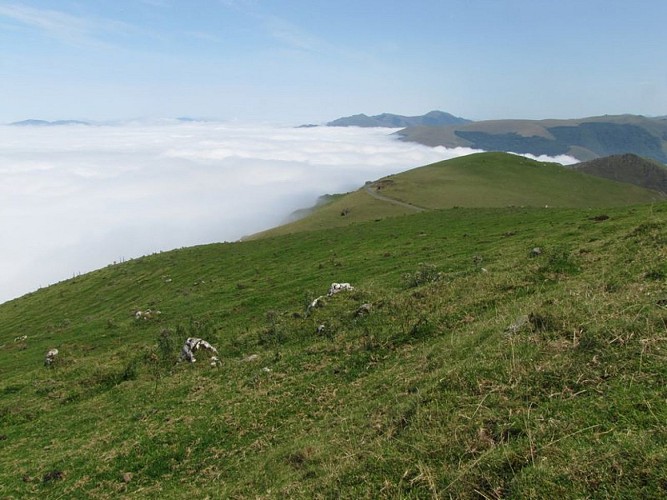 Mer de nuages depuis le sommet d'Erozate