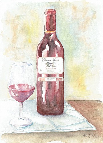 peinture bouteille vin