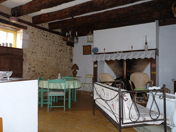 Pièce à vivre du gîte Augusta