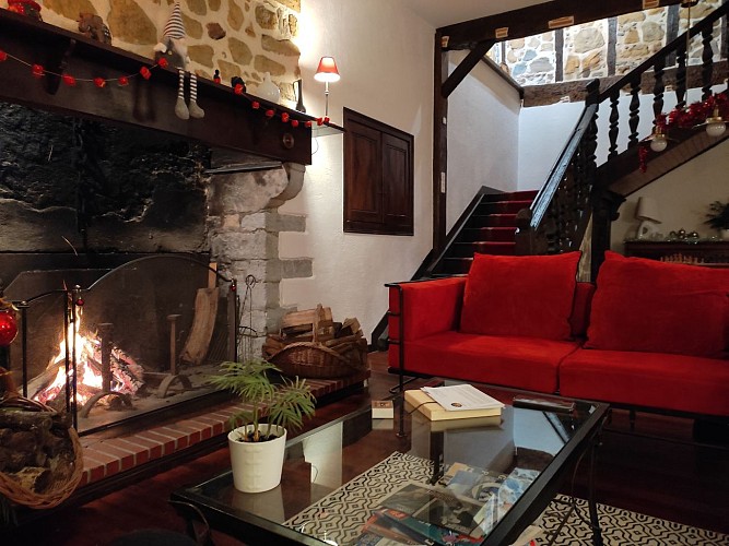 Maison d'hôtes l'Amphitryon - Feu de cheminée