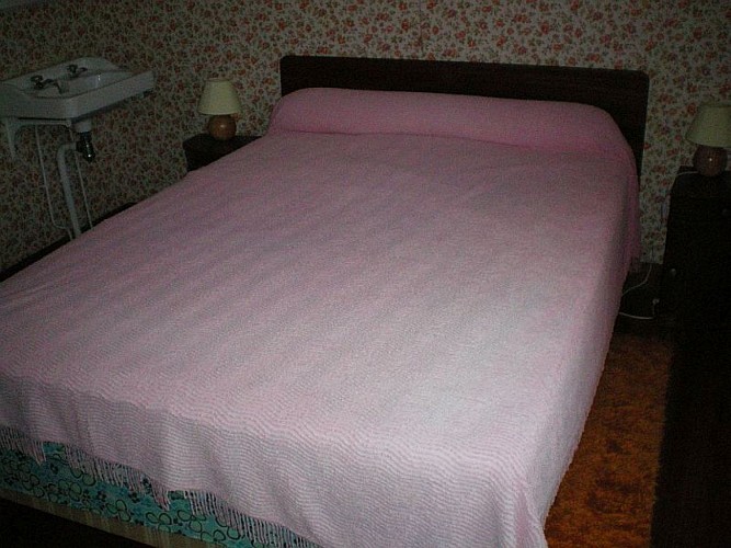 Maison Etchegaray chambre lit double rose - Osses
