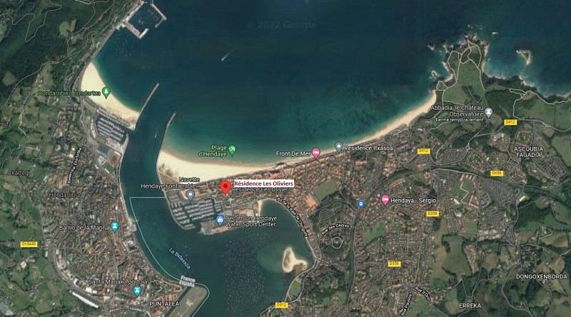 Pays Basque Hendaye Plage T4 90 m² 67 personnes locations de vacances bord de mer Marthe Oliviers plan Hendaye Tourisme