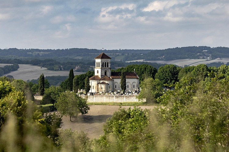 Église Sainte Madeleine de Montagrier - Vue aérienne