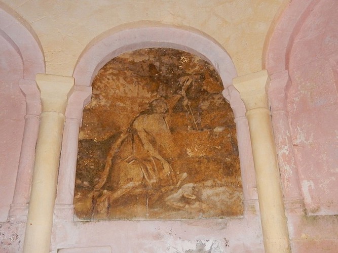 Eglise Boulouneix fresque saint Jérôme