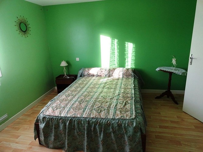 Location Amestoy - 08 - Chambre lit double vert foncé - St Jean Le Vieux