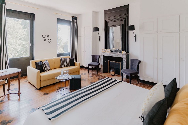 Chambre Cépages Noir et Blanc - Le Coeur des Vignes Pauillac