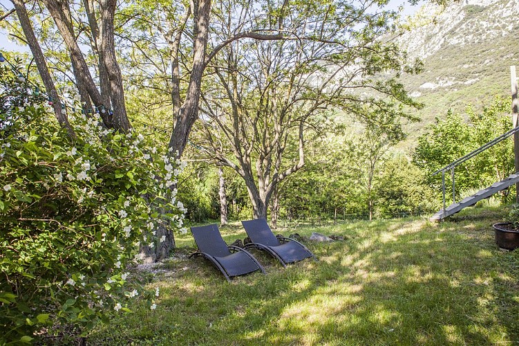 16 Chaises longues dans le jardin