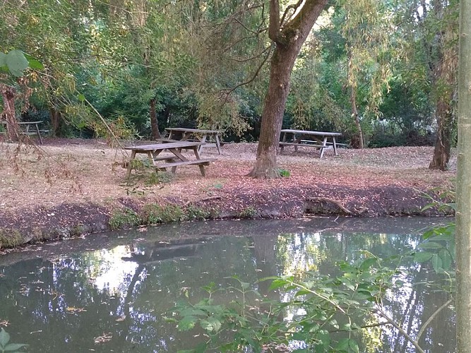 9. L'aire de pique-nique privée et aménagée sur l'eau