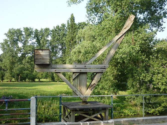 Une des deux grues du Grand Port