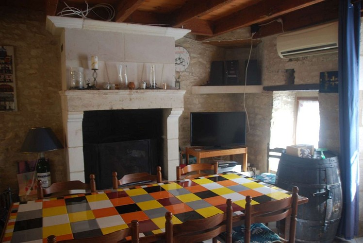 Le séjour avec cheminée